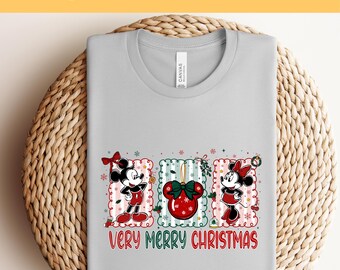 Disney Mickey and Friends Christmas Bow Dtf, Disney Christmas Dtf, Family Christmas Matching Dtf, Very Merry Disney Christmas Party Dtf