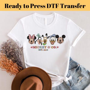 Mickey And Company With Texture, Disney Transfers, Ready to Press, Personalized DTF Transfers, Disney Gifts, Heat Press DTF Transfers