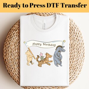 Retro Winnie The Pooh And Friends DTF, Disney Pooh DTF, Pooh Bear And Co Tee, Winnie The Pooh dtf, Disney Family Shirt, Ready to Press dtf