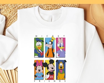 Retro Mickey and Friends DTF, Mickey Minnie DTF, retro Disney-reisshirt, geruite Mickey DTF, Disney Family Vacation DTF, klaar om te drukken
