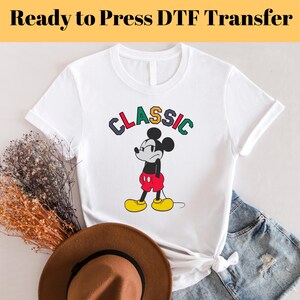 Mickey Mouse DTF, Mickey Mouse Heat Transfer, Disneyworld DTF Transfer, Disneyland Ready to Press, Mickey DTF Transfers, Disney Transfer