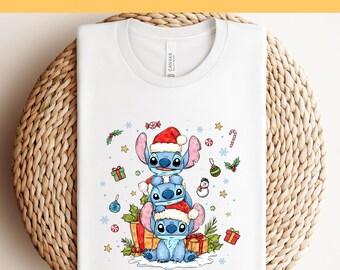 Disney Stitch Christmas DTF, Ready to Press, Stitch Christmas Shirt, Disney Christmas DTF, Stitch Christmas Shirt, Heat Press, Xmas Matching