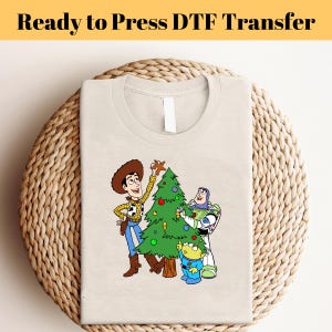 Toy Story Merry Christmas Tee DTF, Disney Characters Transfers, Ready To Press, Custom Heat Transfer, Popular Right Now, Disney Gang Sheet,