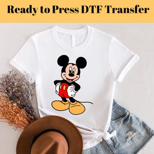 Mickey Mouse DTF, Mickey Mouse Heat Transfer, Disneyworld DTF Transfer, Disneyland Ready to Press, Mickey DTF Transfers, Disney Gifts