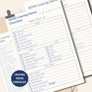 ADHD Leaving Home Checklist Printable | Leave House Checklist | Out the Door Routine (PDF Download)