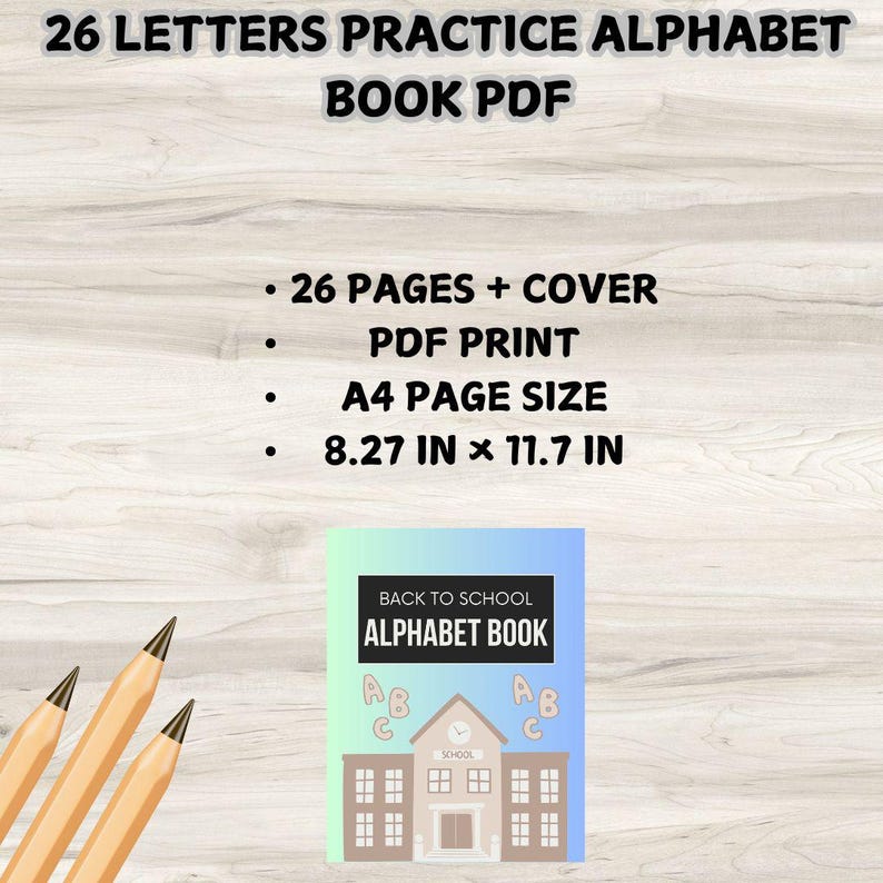 Alphabet Practice Book PDF for Preschoolers 26 Letters A-Z Fun Learning ...