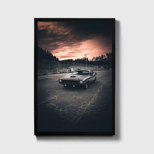 Plymouth Barracuda Poster, Classic Muscle Car Print, Fast and Furious Car Art, Vintage Car Photography, Collector&#39;s Wall Decor
