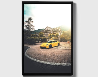 Porsche GT3 Poster, Sports Car Wall Art, Automotive Print for Garage Man Cave, Car Enthusiast Gift for Him, Real Photography
