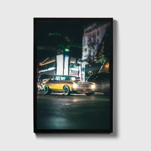 Chevrolet Nova SS Poster, Vintage Muscle Car Print, Classic Car Night Photography, Urban Car Art, Muscle Car Enthusiast Gift