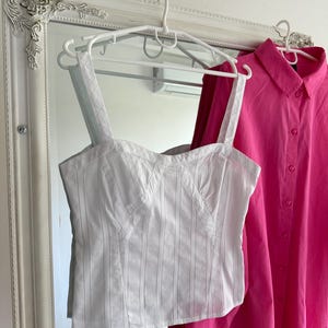 Vintage white cami top, y2k top, 00s  top, 90s top, 2000s top, y2k blouse