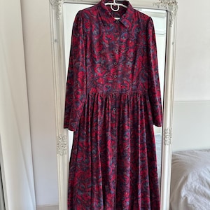 Vintage Laura Ashley Floral Cotton Midi Dress