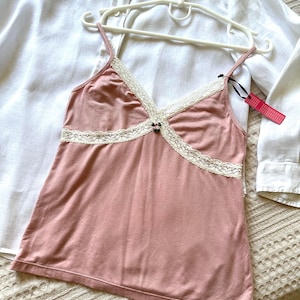 Vintage Light Pink Cami Top: Y2K Coquette Core Blouse