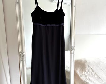 Vintage Velvet Maxi Dress: 90s Purple Evening Gown