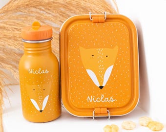 Trixie lunchbox, Trixie drinkfles, lunchbox en drinkfles gepersonaliseerd met naam, cadeau voor de start van de kleuterschool, kleuterschool, gepersonaliseerde lunchbox