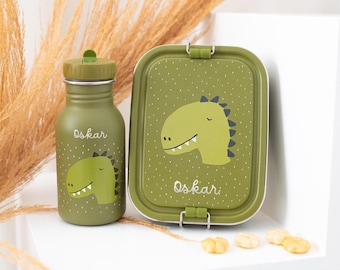 Geschenk Kitastart, Kindergarten Starterpack, Personalisierte Brotbox mit Flasche, Edelstahl, Trixie Lunchbox, Kindertrinkflasche