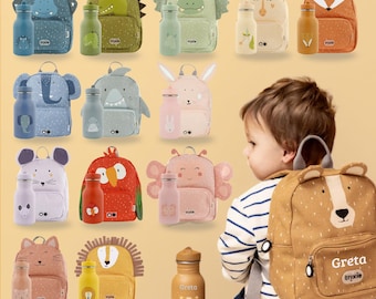 Kindergarten Set, Kindergartenrucksack, Trixie Rucksack, Kinderrucksack Mädchen, Trinkflasche Kinder, Rucksack Tier, Trinkflasche mit Name
