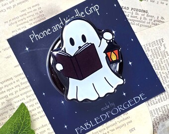 Ghost Kindle Grip | Halloween Kindle Grip | MagSafe Grip | Bookish Accessory | Cozy Reading | Booktok Gift | Cute Ghost Reading Design