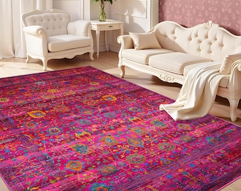 Alfombra de lujo de algodón turco, alfombra moderna para sala de estar, alfombra para pasillo, alfombra de área, alfombra turca de estilo vintage, alfombra para habitación infantil.