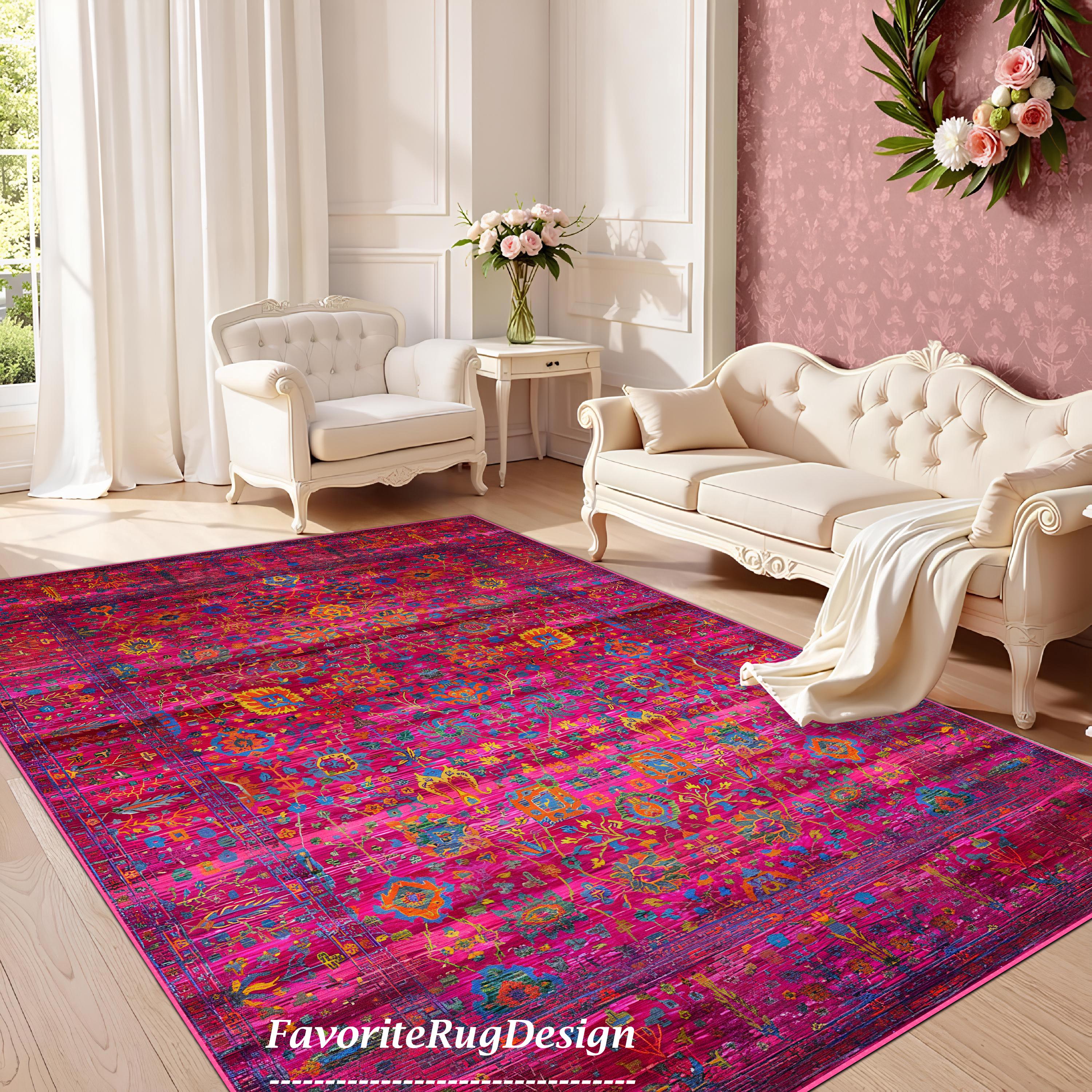 Vintage hot pink rug - Etsy 日本