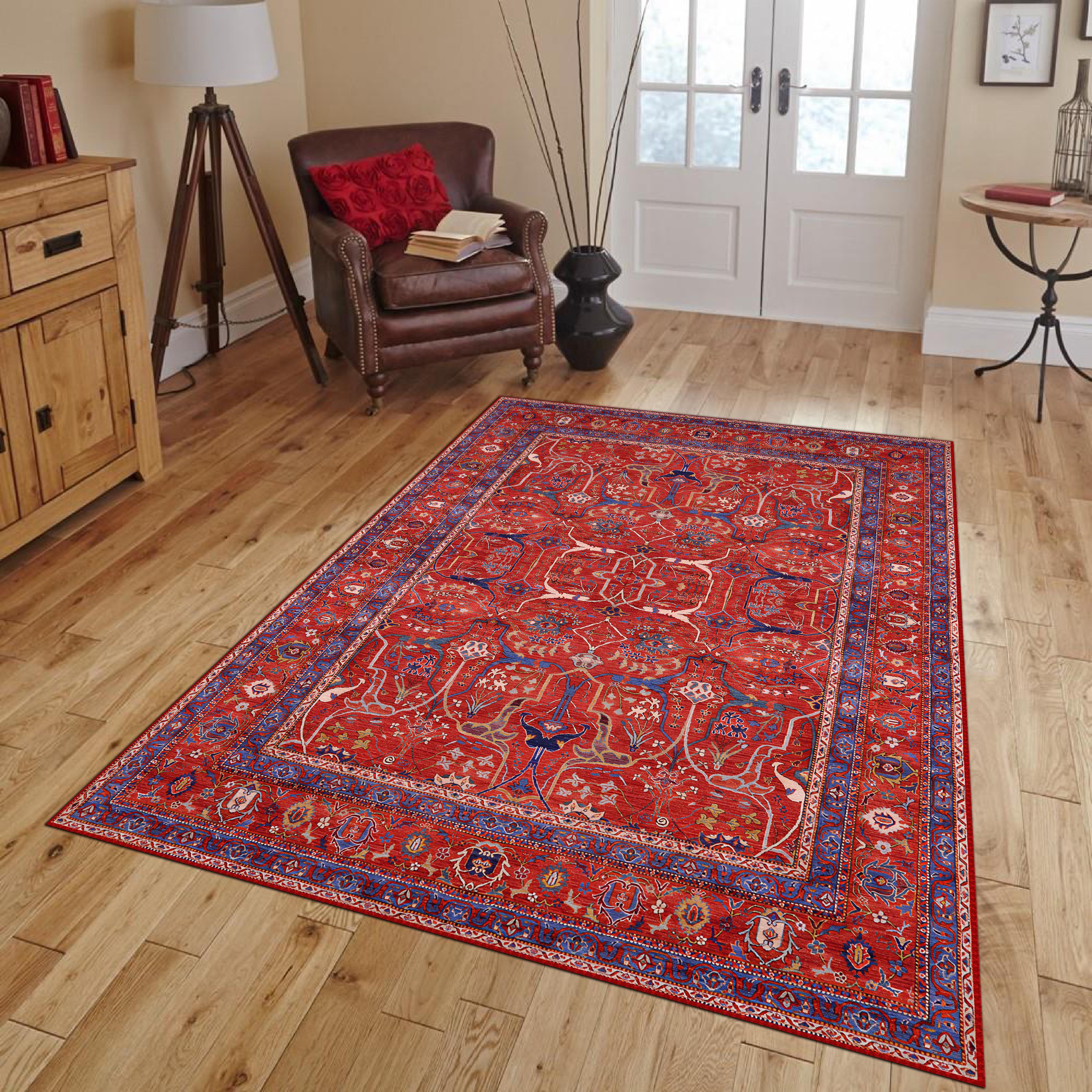 Tan Red Rugs Red Area Rug,turkish Rug, Ethnic Rug, Bedroom Rug, Rug for Livingroom ...