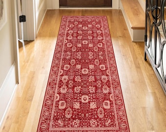 Red Runner Rug, Home Deco Rug, Livingroom and Bedroom Rug, Entree Kilim, Kitchen Stain resistant Rug, Hallway Runner, Turkish Area Carpets