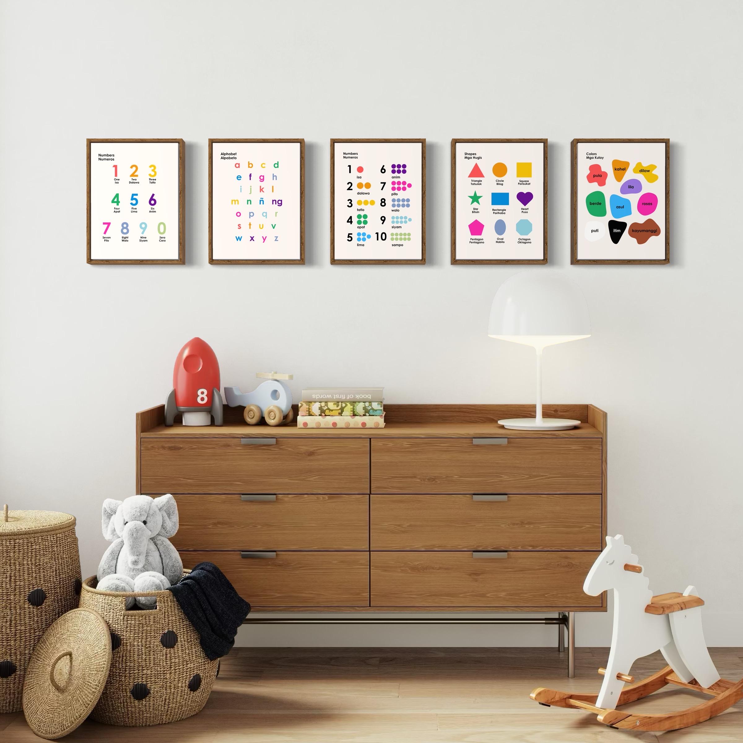 5 Bilingual Filipino/Tagalog Educational Posters, Learn Tagalog/Filipino,  Tagalog/Filipino Classroom Posters, Tagalog/Filipino Alphabet