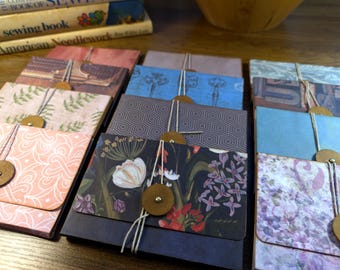 Handmade Paper Wallet Organizer - Accordion Pocket Coupon Receipt Holder - Tri-fold - Teacher Gift