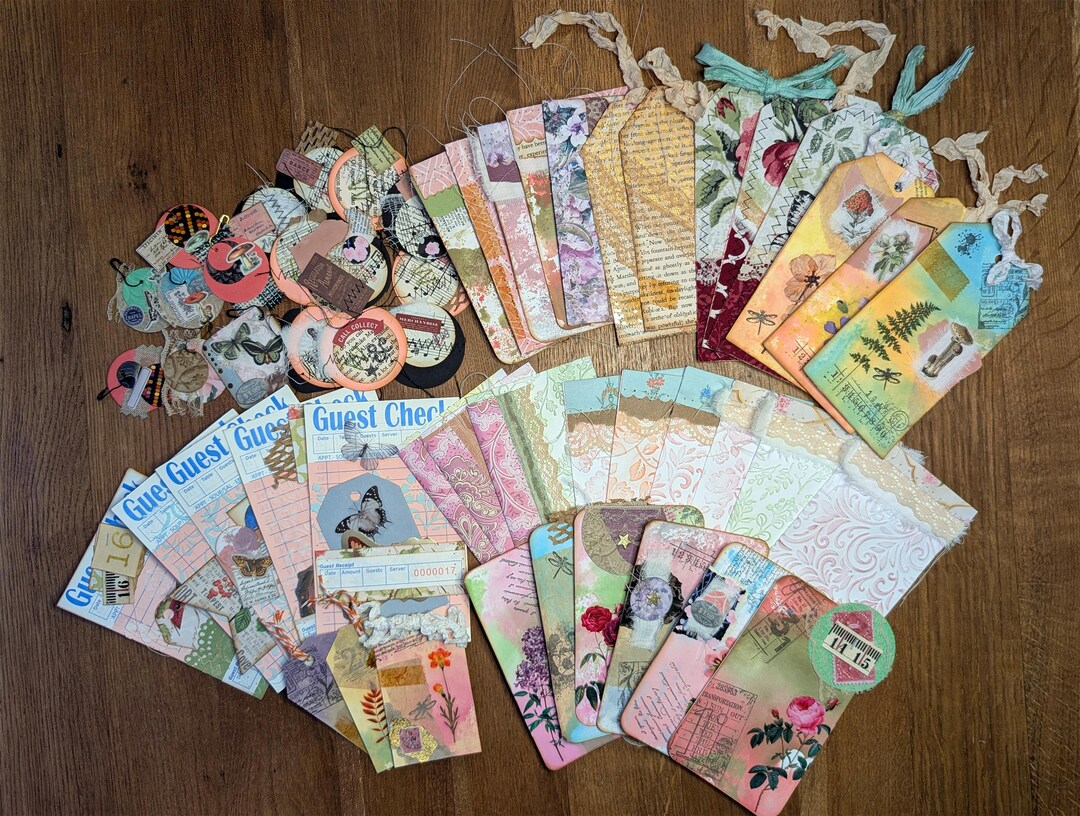 Junk Journal Ephemera Bundle, Mixed Media Kit, Embellished Elements ...