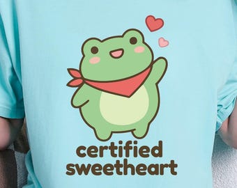 Sweetheart Frog Shirt, Certified Sweetheart Tee, Cute Kawaii Frog T-Shirt, Comfort Colors® Frog Lover Gift