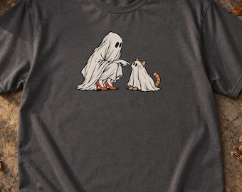 Camiseta Ghost Cat Boop – Gráfico espeluznante de Halloween, diseño de gato pelirrojo