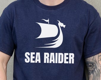 Sea Raider Viking Shirt, Norse Warrior T Shirt, Nordic Maritime Raider Apparel, Medieval Viking Tee, History Culture Gift, Viking Ship Shirt