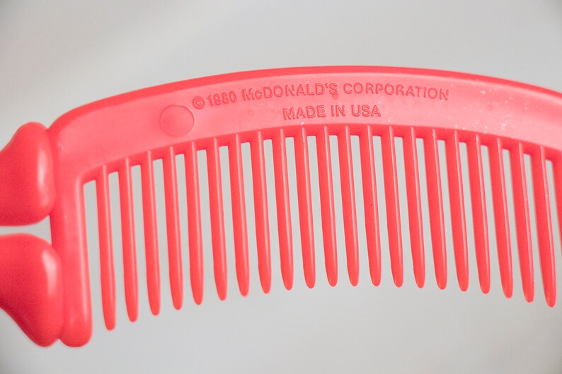 Happy Meal Toy Grimace McDonald/'s Grimace Comb Comb Kids Comb 1980 Red Comb McDonalds Comb Child/'s Comb Grimace Comb McDonald/'s