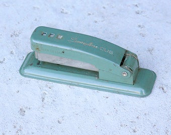 Vintage Swingline Cub Metal Stapler, Desk, Office Supply, Grey-Green Color