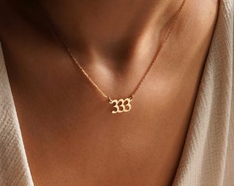 Angel Number Necklace, Personalized 111 222 333 444 555 666 777 888 999 Jewelry,Custom Gold Silver Pendant,Christmas Gift for Her,Mom,Mother