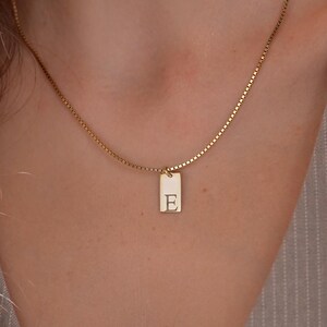 Dainty Initial Tag Necklace, Personalized Bar Letter Jewelry, Kids Initials Necklace for Mom, Grandma Pendant, Birthday Gift,Christmas Gifts