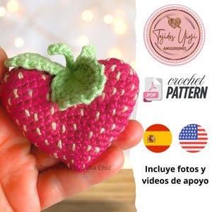 Strawberry Heart Digital Pattern PDF in Spanish/English by Tejidos Yiyi