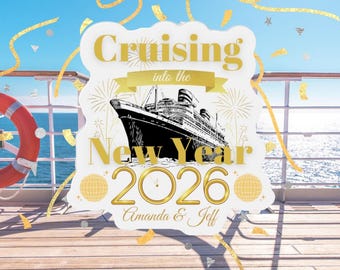 Personalized New Years Eve Cruise Door Magnet, New Years Cruise, 2026 New Years Cruise, Romantic New Years Eve Cruise, Cruising into 2026