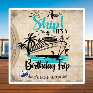 Custom Birthday Cruise Magnet for Him, Personalized Cruise Magnet, Cruise Door Magnet, 40th Birthday, 50th Birthday, Birthday Cruise