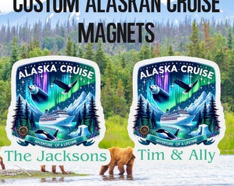 Alaska Cruise Türmagnet, Benutzerdefinierte Alaska-Kreuzfahrtmagnet, personalisierter Kreuzfahrt-Türmagnet, Alaska-Kreuzfahrt 2025, Kreuzfahrtzubehör