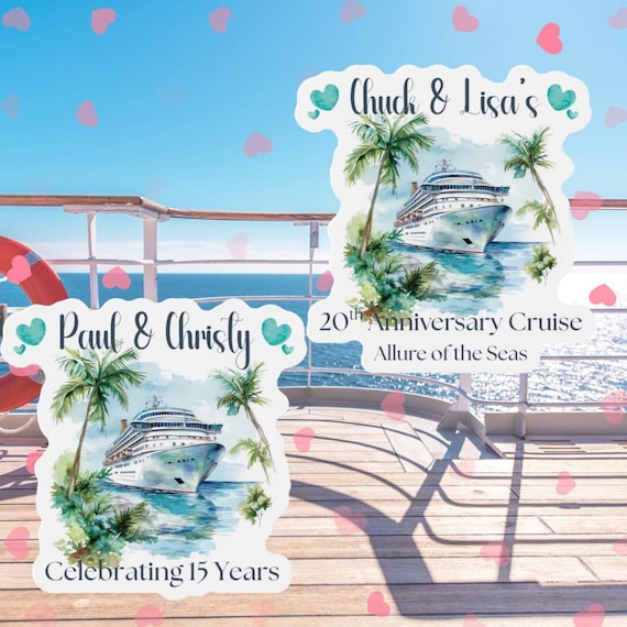 Personalized Anniversary Cruise Door Magnets, Cruise Anniversary Door Decorations, Anniversary Cruise Door Decor, Custom Cruise Door Magnet