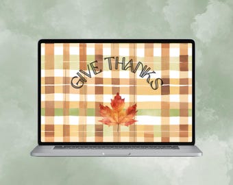 Digital Fall Laptop Wallpaper, Fall Desktop Wallpaper, Thanksgiving Autumn Wallpaper, Digital Background, Digital Instant Download