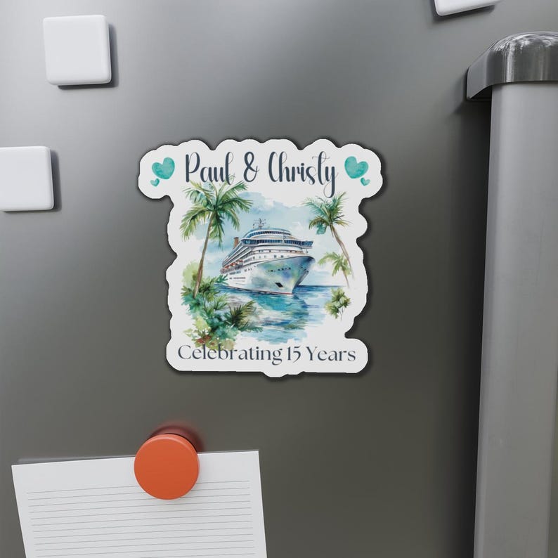 Personalized Anniversary Cruise Door Magnets, Cruise Anniversary Door Decorations, Anniversary Cruise Door Decor, Custom Cruise Door Magnet image 5