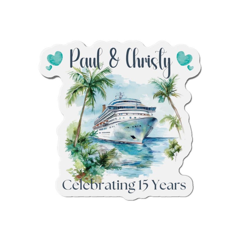 Personalized Anniversary Cruise Door Magnets, Cruise Anniversary Door Decorations, Anniversary Cruise Door Decor, Custom Cruise Door Magnet image 3
