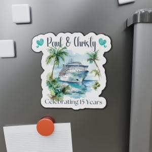 Personalized Anniversary Cruise Door Magnets, Cruise Anniversary Door Decorations, Anniversary Cruise Door Decor, Custom Cruise Door Magnet image 6