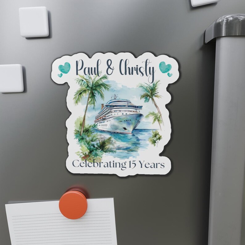 Personalized Anniversary Cruise Door Magnets, Cruise Anniversary Door Decorations, Anniversary Cruise Door Decor, Custom Cruise Door Magnet image 6