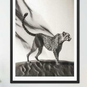 Cheetah Pencil Animal Wall Art|
