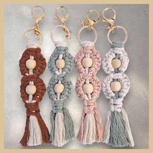 Keyring- Macramè Beaded Keyring bicolour
