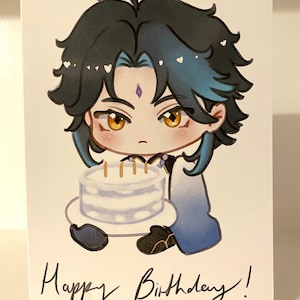 BIGLIETTO DI COMPLEANNO XIAO / Genshin Impact / anime / regalo di compleanno