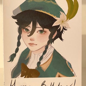 CARTE D'ANNIVERSAIRE VENTI | Impact Genshin | animés | cadeau d'anniversaire