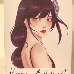 RAIDEN SHOGUN BIRTHDAY Card | Genshin Impact  | anime | birthday gift